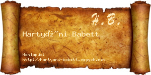 Hartyáni Babett névjegykártya